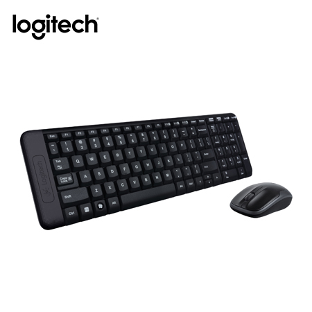 TECLADO LOGITECH + MOUSE MK220 WIRELESS USB SP BLACK (PN 920-004430)